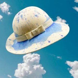 Custom Handmade Cream Pastel Tie-Dye Wool Rancher